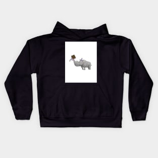 Rhino with Cake - Happy Birthday Kids Hoodie